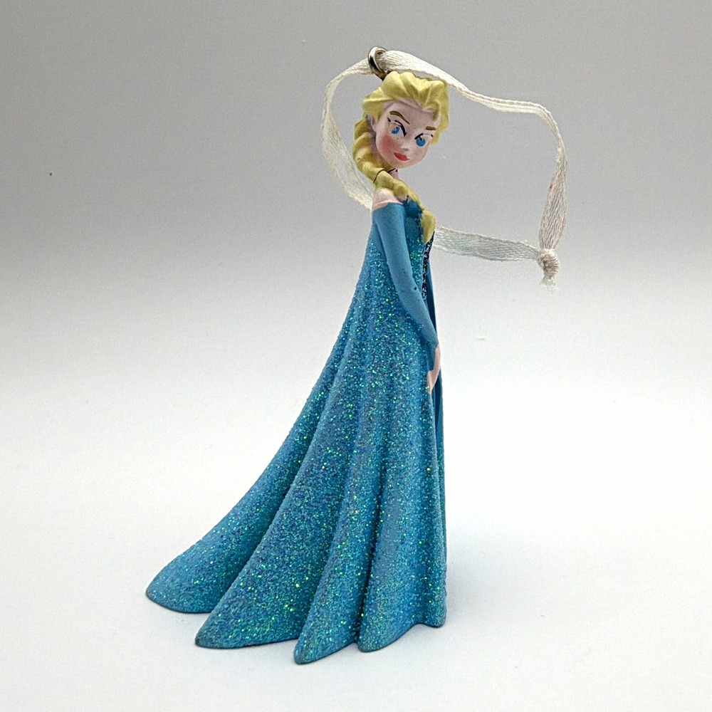Hallmark Disney Frozen Elsa Christmas Ornament 2014 Glitter Dress DAMAGED No Box